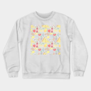 Italian food pattern. Seamless italian food background Crewneck Sweatshirt